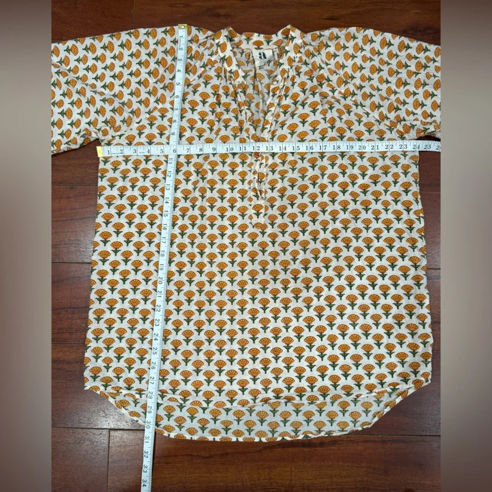 ISH Orange Floral Women's Blouse - Picture 5 of 7